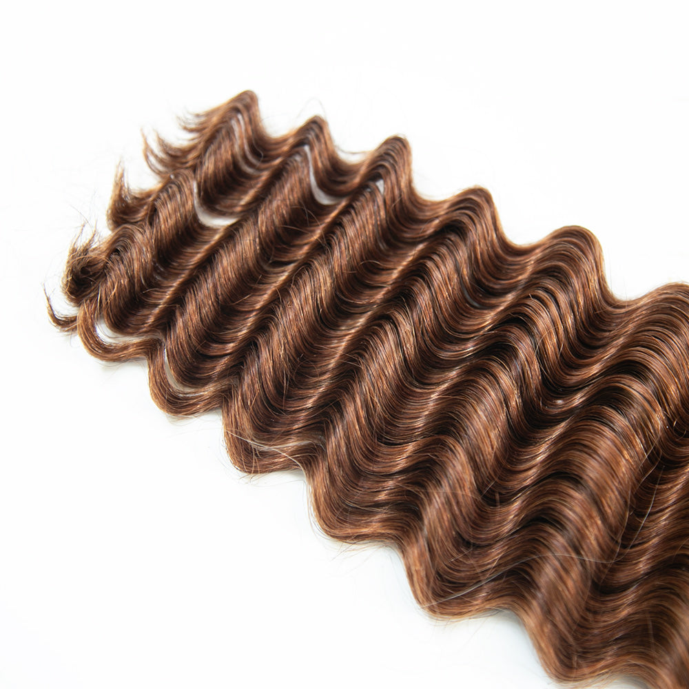 #30 Cheveux humains bruns ondulés à double tirage pour tressage