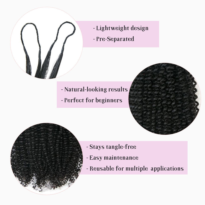 EAYON Lightweight Kinky Curly Crochet Human Hair Extension