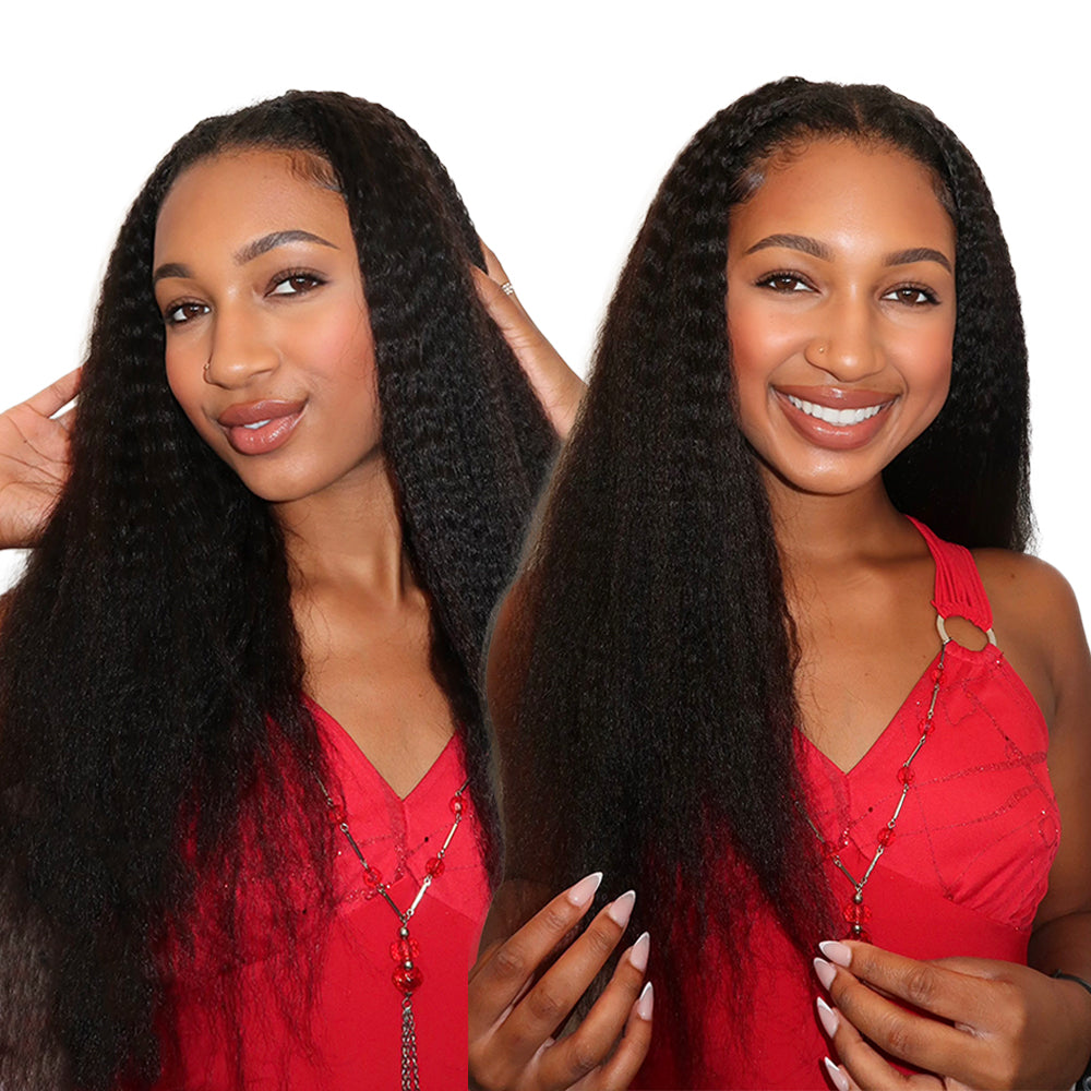 EAYON Lightweight Kinky Straight Crochet Human Hair Extension