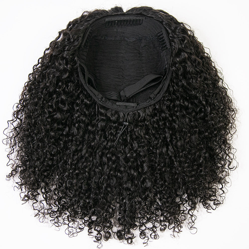 kniky curly glueless wigs human hair