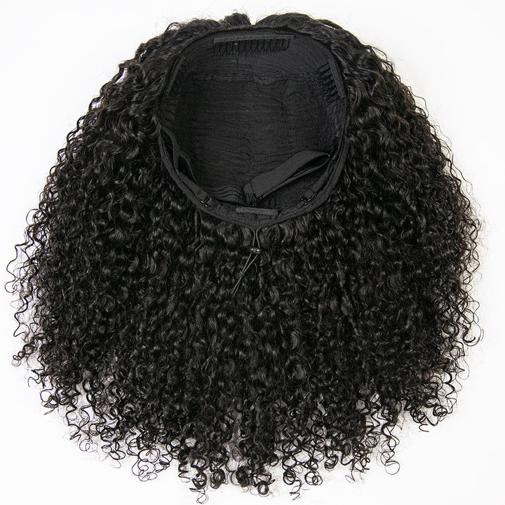 kniky curly glueless wigs human hair