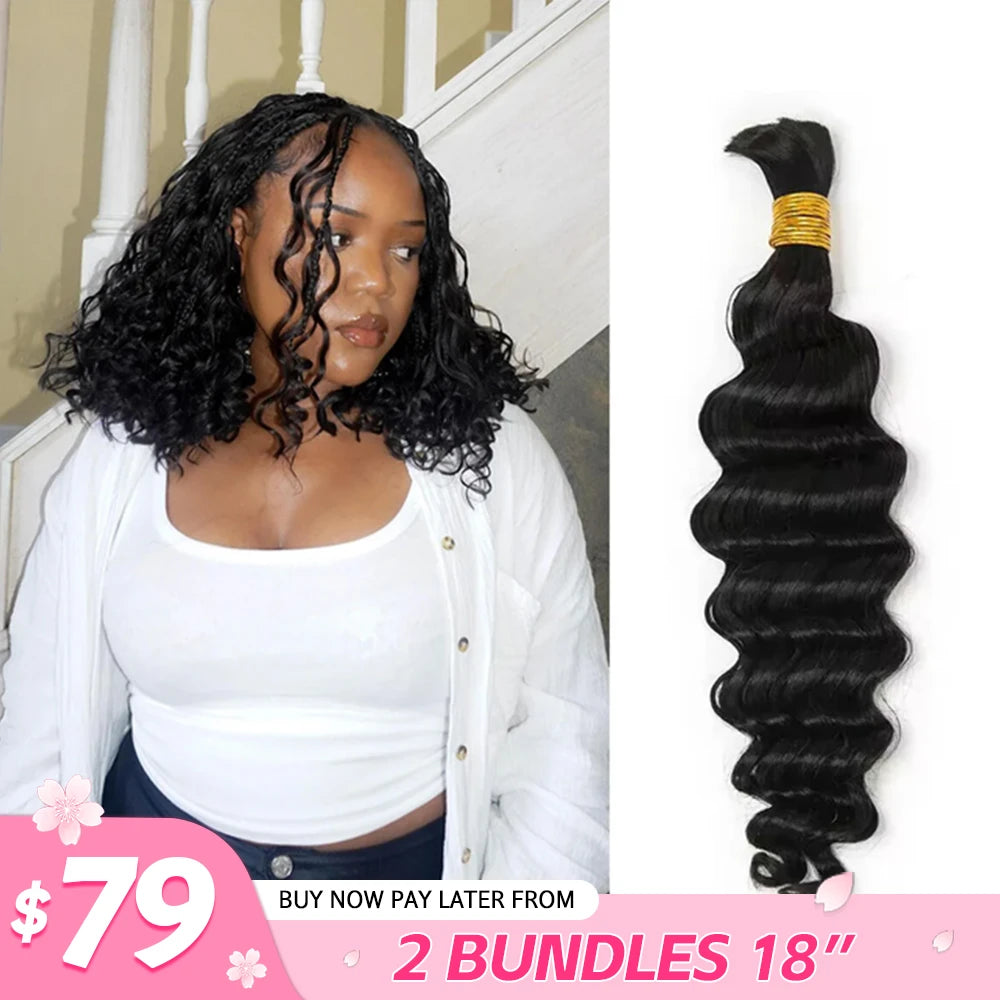 Premium Loose Deep Wave Bulk Human Hair for Stylish Braids  display picture 1