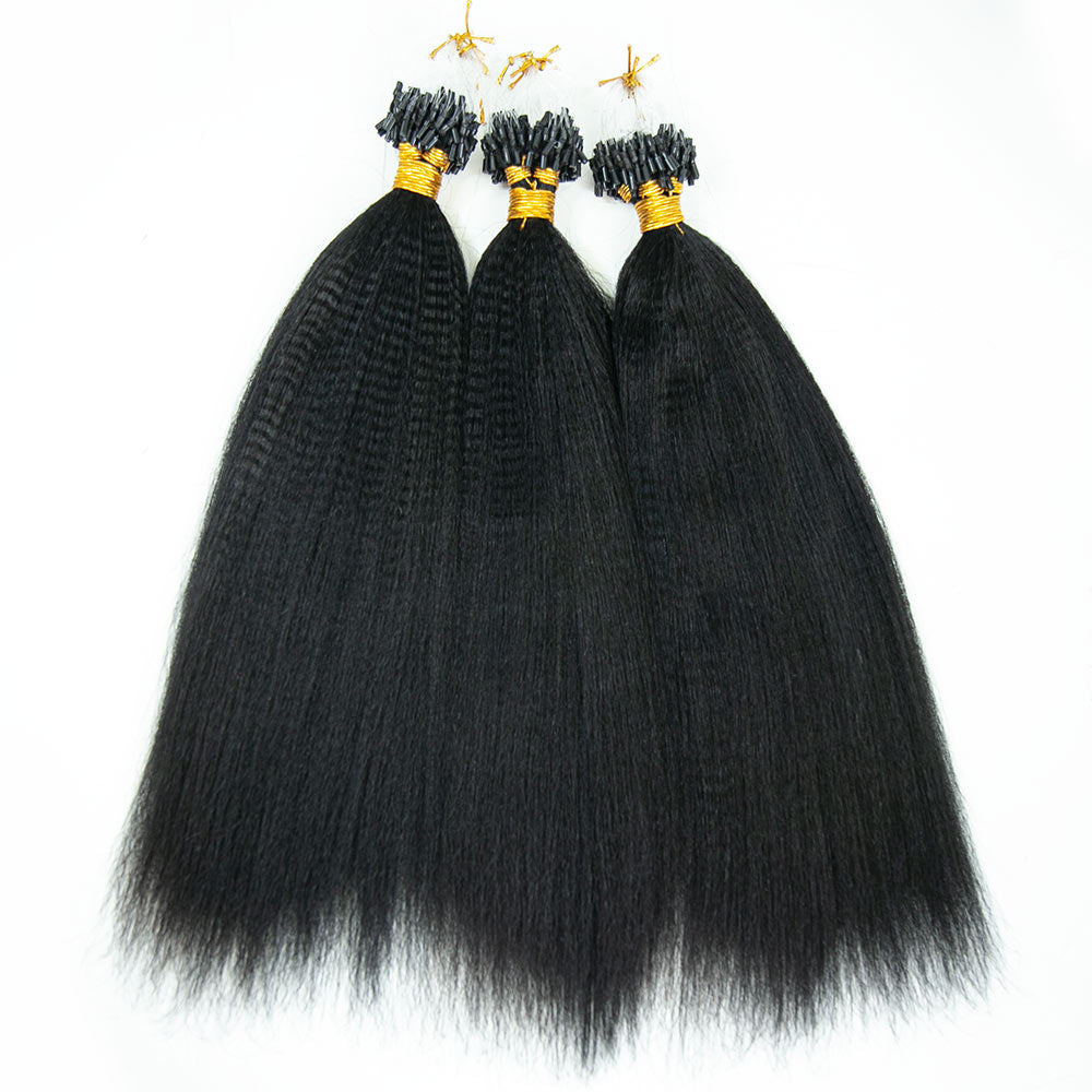 Micro Loop HAIR EXTENSION Yaki Straight Human Hair