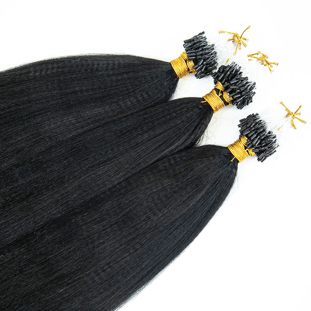 Micro Loop HAIR EXTENSION Yaki Straight Human Hair
