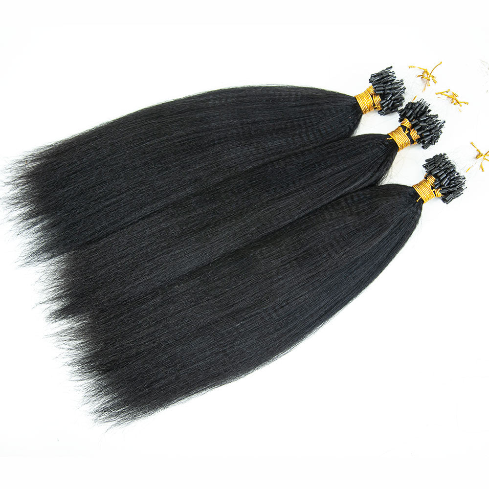 Micro Loop HAIR EXTENSION Yaki Straight Human Hair