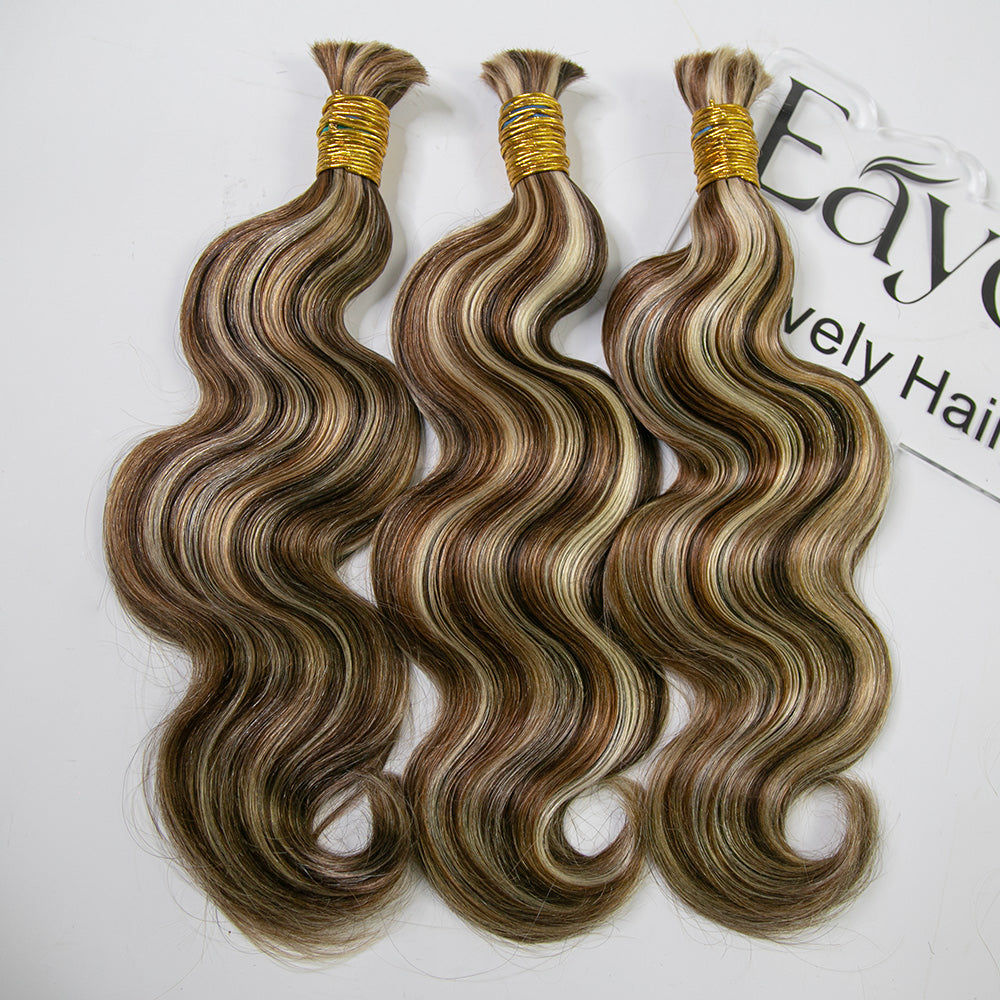 mixed body wave bulk human braiding hair