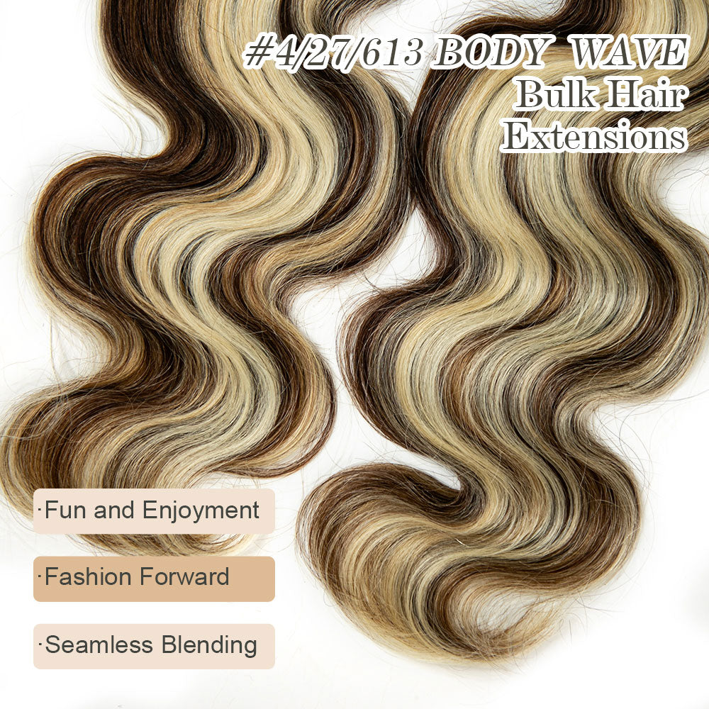 Bulk Human Hair For Braiding Blend #4/27/613 Body Wave