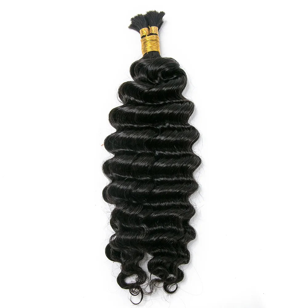 Pre-Divided Deep Wave Double Drawn Human Hair For Boho Braids