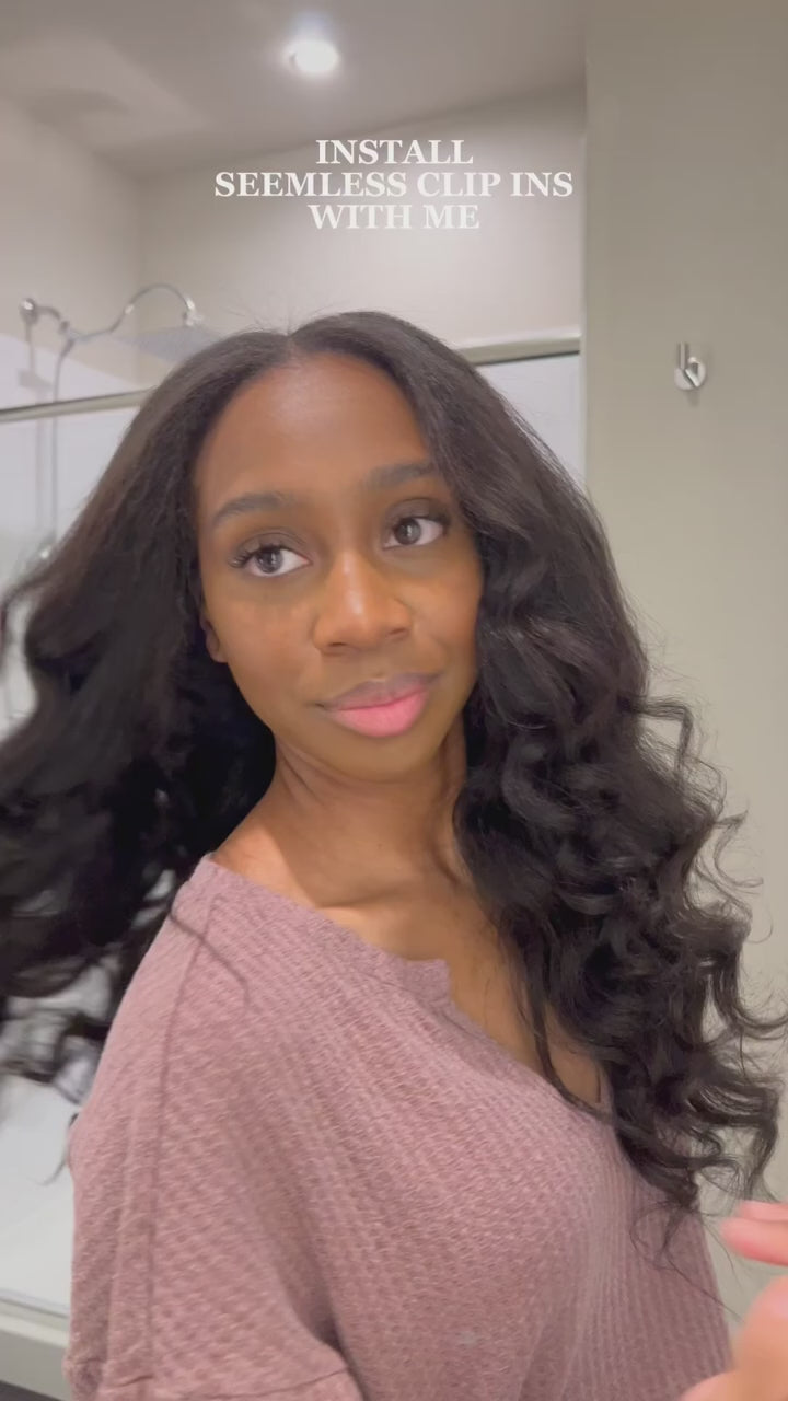 seamless clip in human hair extensions