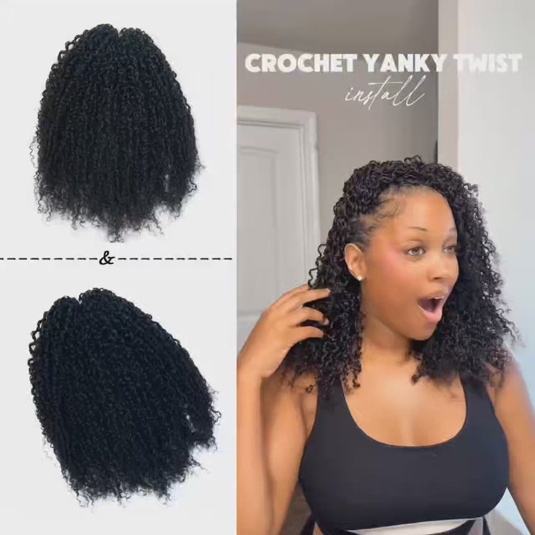 EAYON Lightweight Yanky Twists Crochet Human Hair Extension