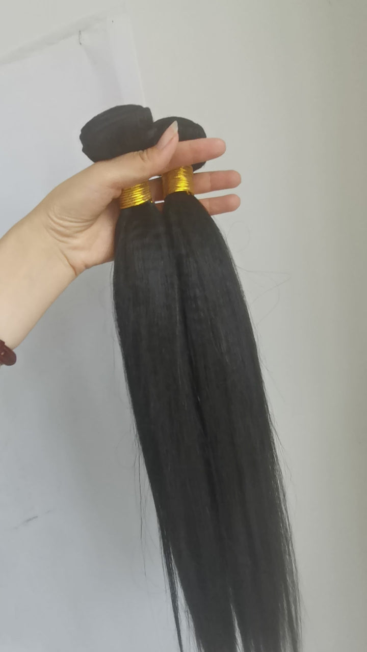 Light Yaki sew in human hair extensions