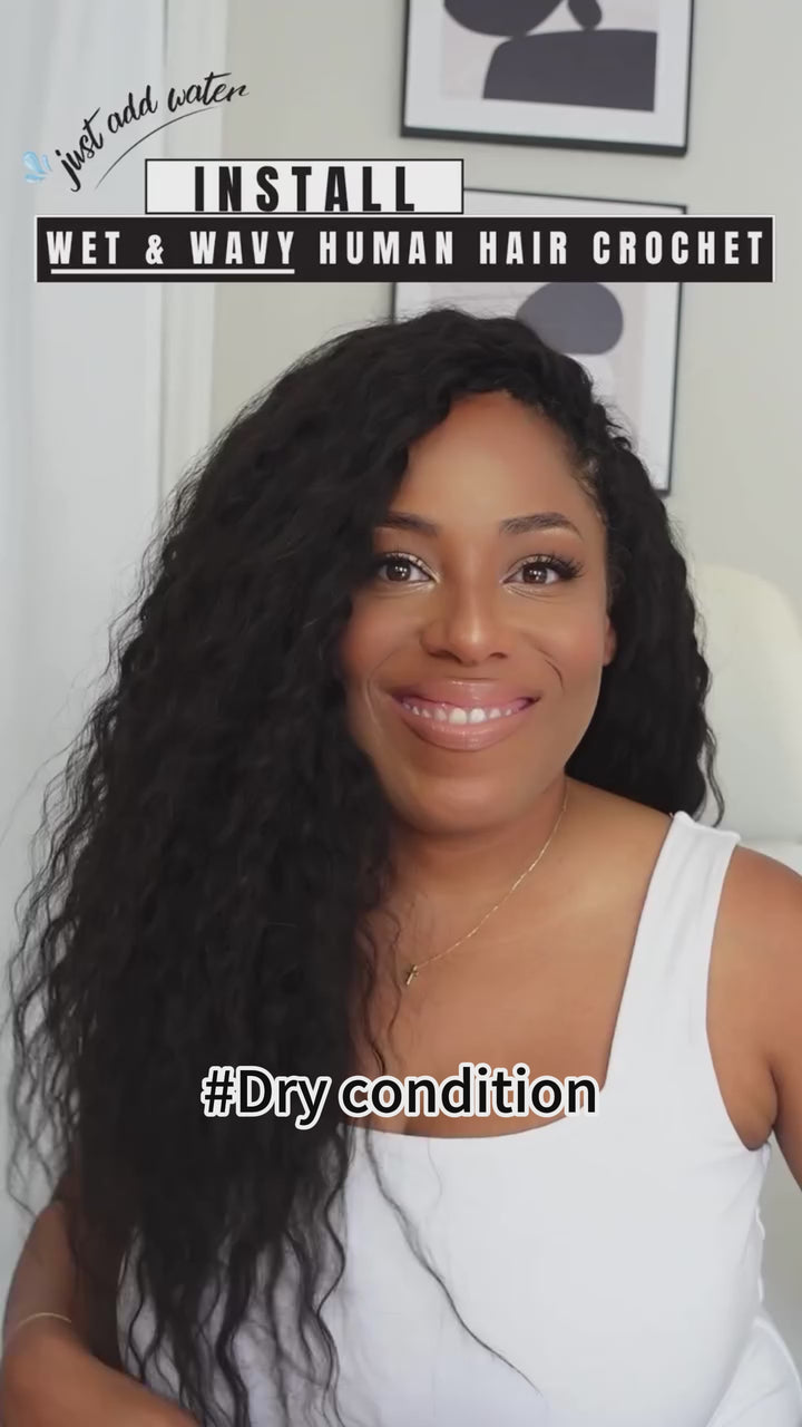 wet and wavy crochet human hair