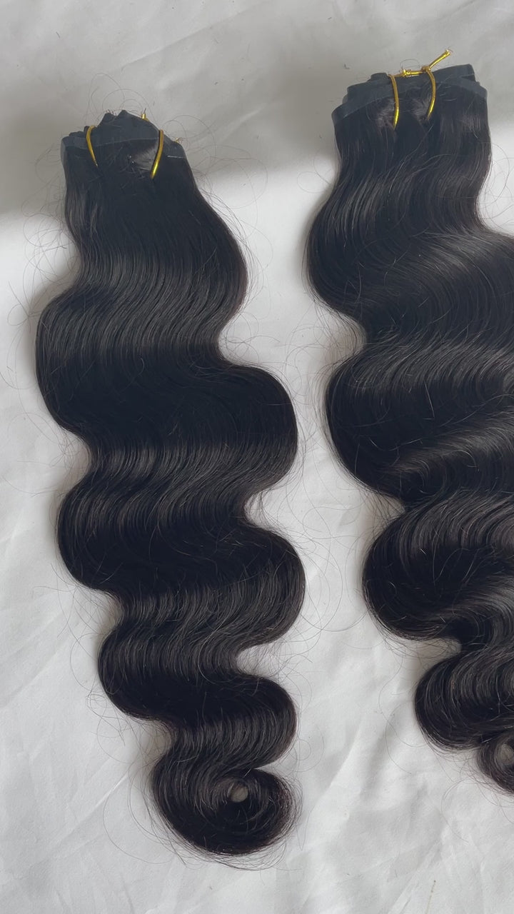 Seamless Clip-Ins human Hair extensions Body Wave