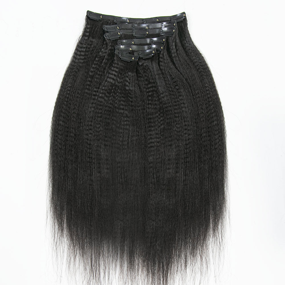 Natural-Looking Yaki Straight Human Hair Invisible Seamless  display picture 2
