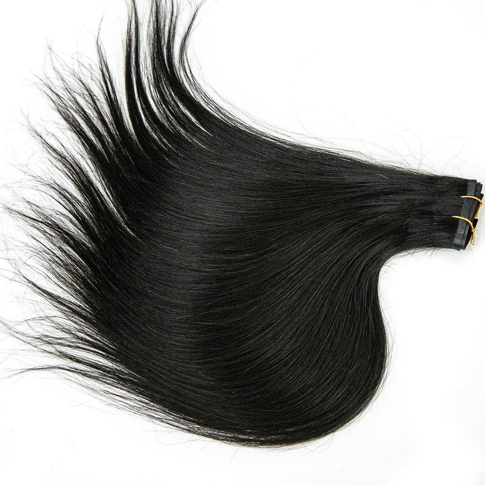 Seamless Clip-In Hair Extensions Silk Straight Brazilian Human Hair