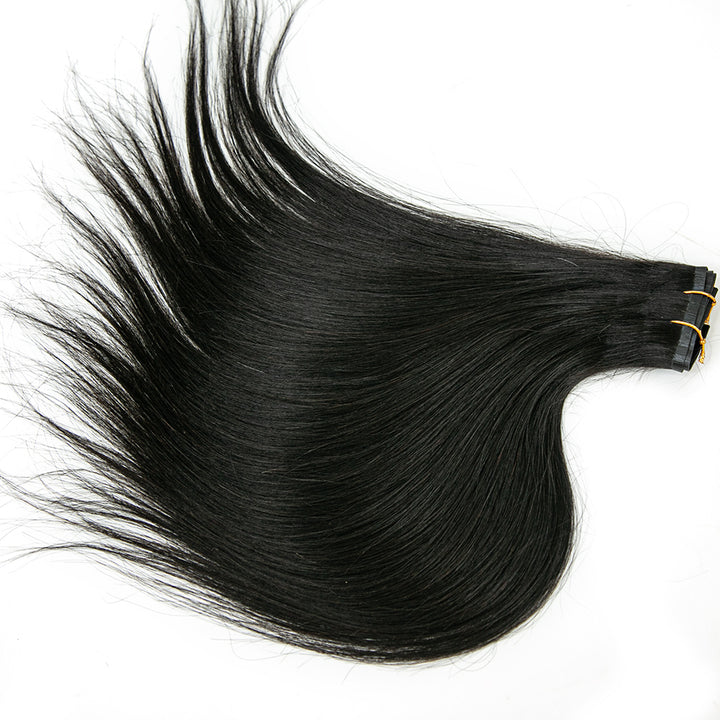Seamless Clip-In Hair Extensions Silk Straight Brazilian Human Hair