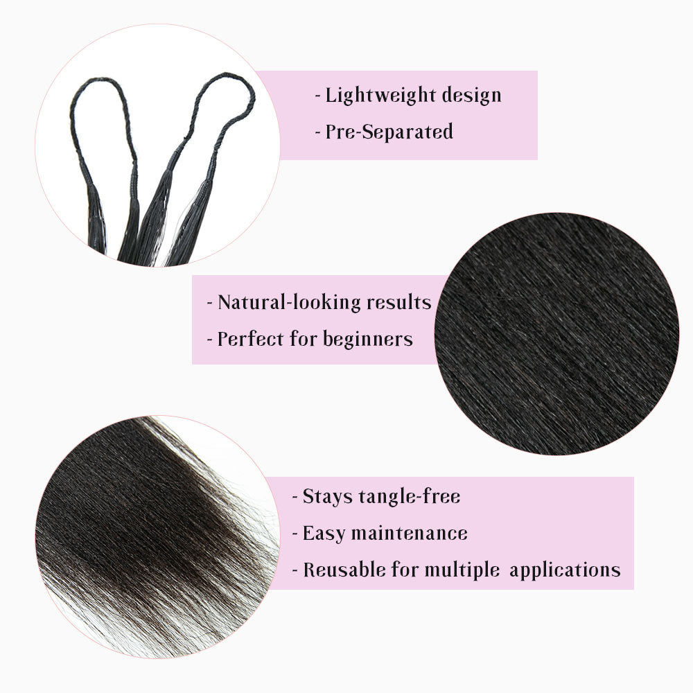 EAYON Lightweight Silk Straight Crochet Human Hair Extension