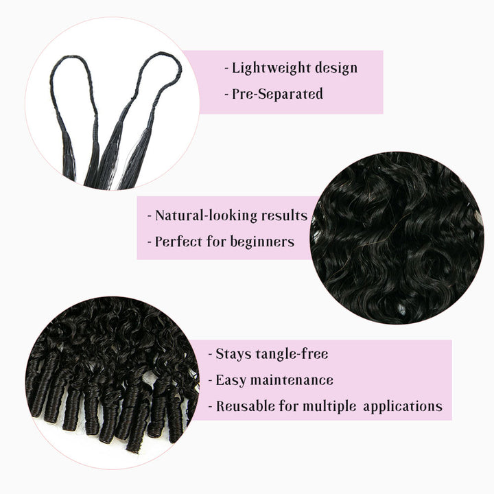 Extension de cheveux humains bouclés légers au crochet EAYON