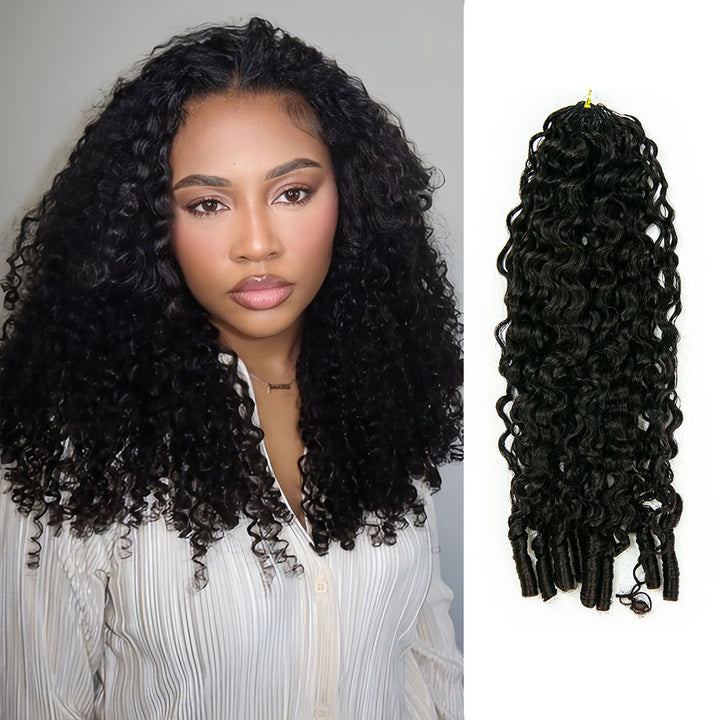EAYON Lightweight Water Curly Crochet Human Hair Extension