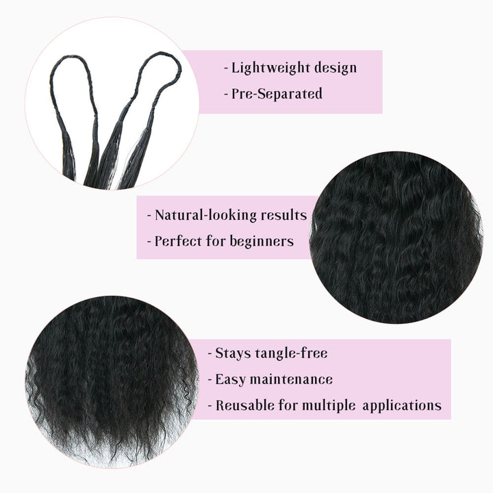 EAYON Lightweight Wet And Wavy Crochet Human Hair Extension