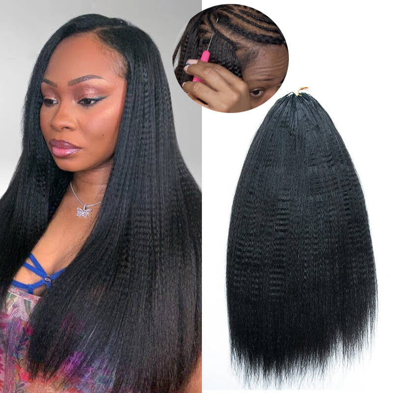 EAYON Lightweight Yaki Straight Crochet Human Hair Extension