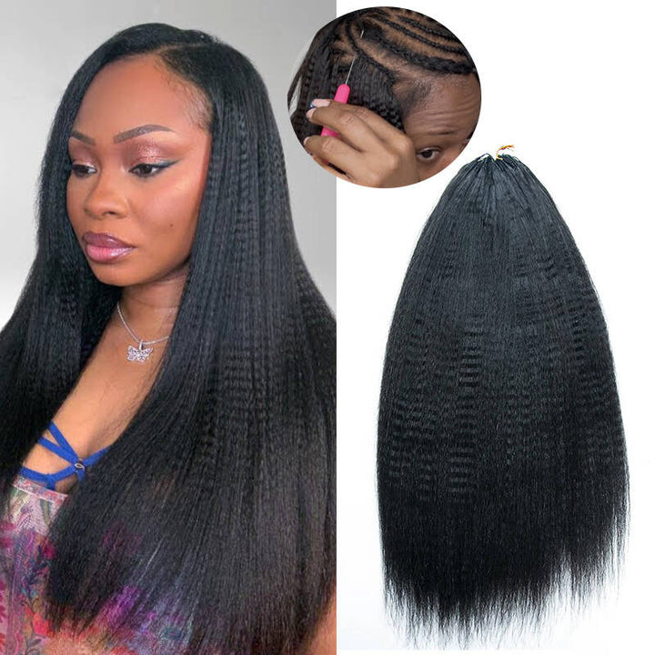 EAYON Lightweight Yaki Straight Crochet Human Hair Extension