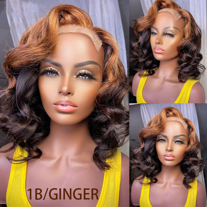 BOB Highlighted Colored Body Wave Lace Front Wig HLBBW