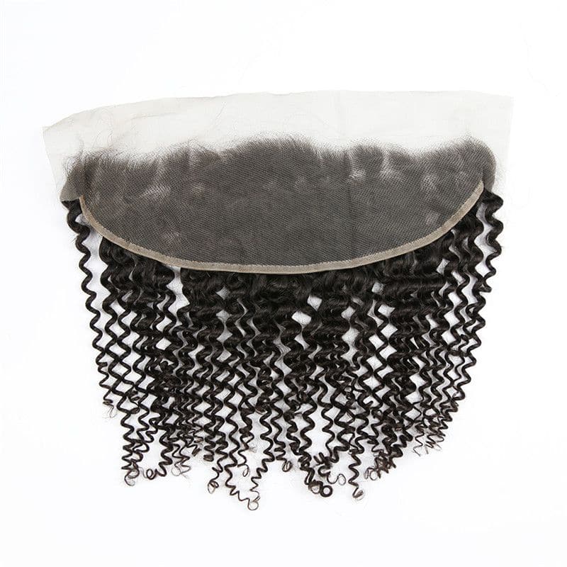 Perruque frontale en dentelle 13x4 en cheveux humains crépus bouclés