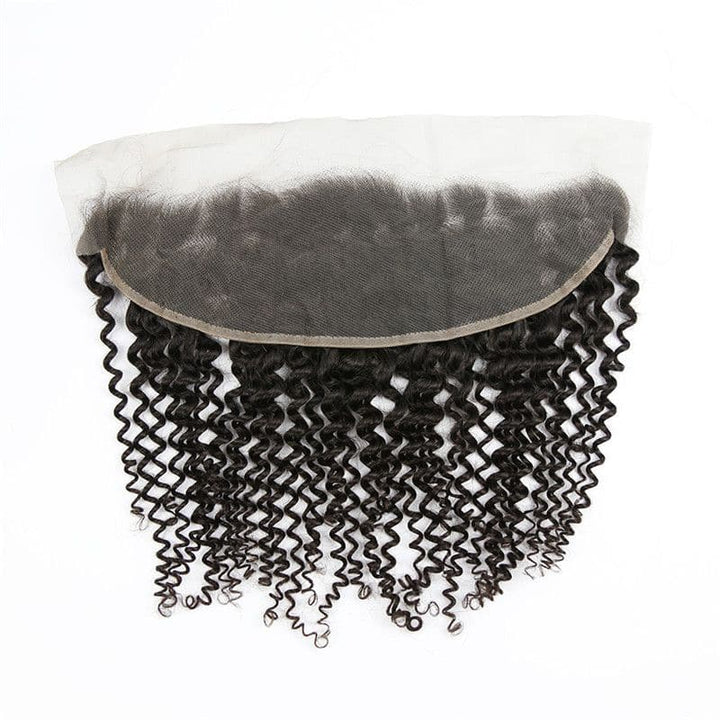 Perruque frontale en dentelle 13x4 en cheveux humains crépus bouclés