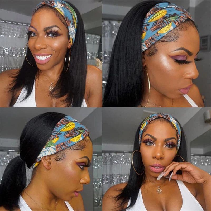 Stirnbandperücke, seidig glattes Echthaar, HBWT-1