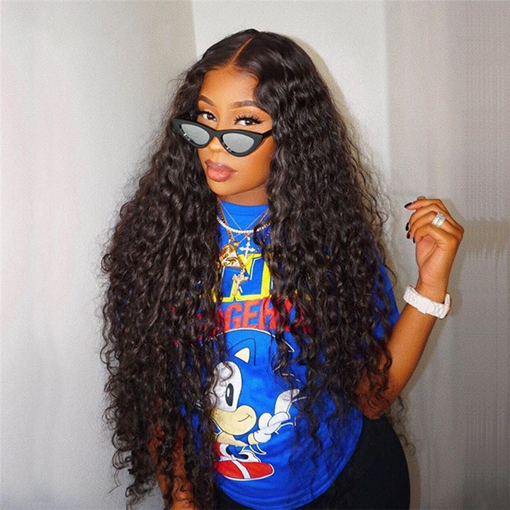 Perruque frontale en dentelle bouclée et lâche de 26 à 30 pouces, densité 200 %-300 %, 13x4 LTBBL-1