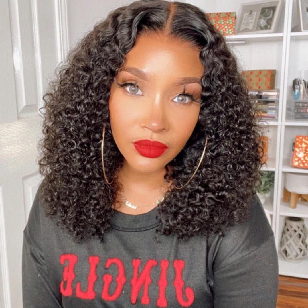 Pre Plucked Short BOB Tight Curly HD Lace Front Wig OBCD-2