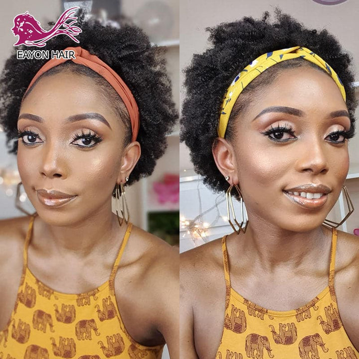 Headband Wig Afro Kinky Curly Human Hair HBWAFK