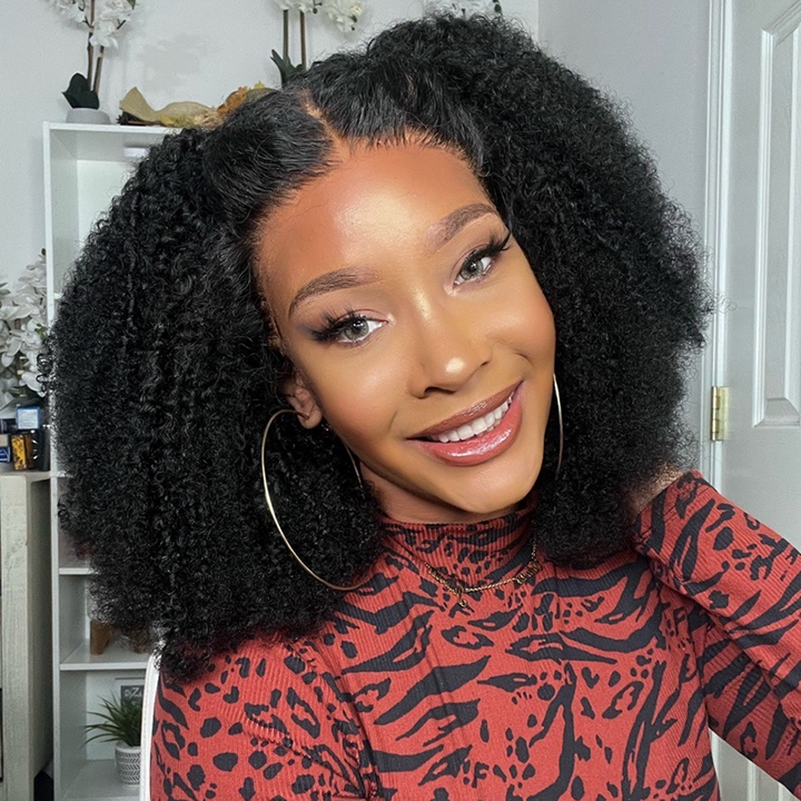 Perruque Lace Front HD 13x6 Afro Kinky Curly pré-épilée TBAF01