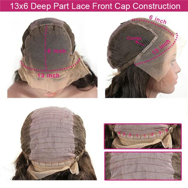 Perruque Bob Lace Front 13x6, couleur naturelle pré-épilée avec mèches, 10AOBTC