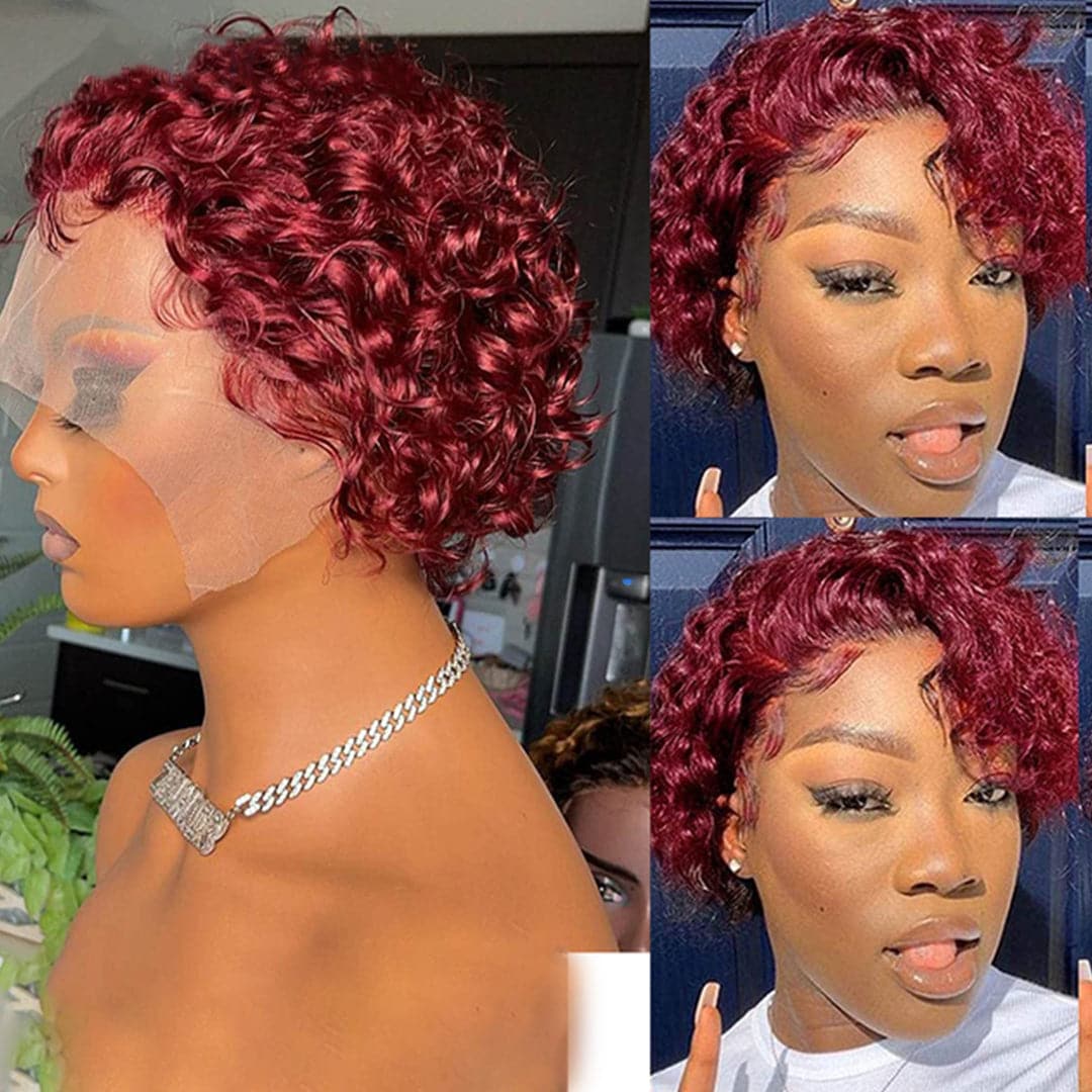 Pre-Styled Pixie Cut Deep Curly BOB Lace Wig 8PCOBB-1