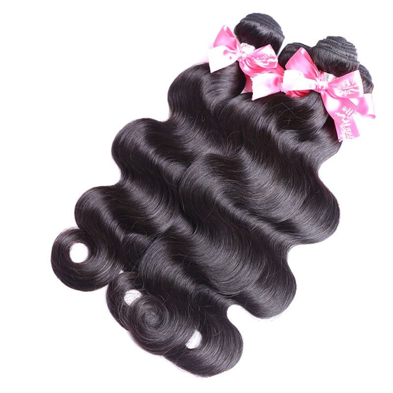 Lots de cheveux humains ondulés avec dentelle frontale 13x4