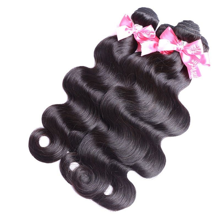 Lots de cheveux humains ondulés avec dentelle frontale 13x4