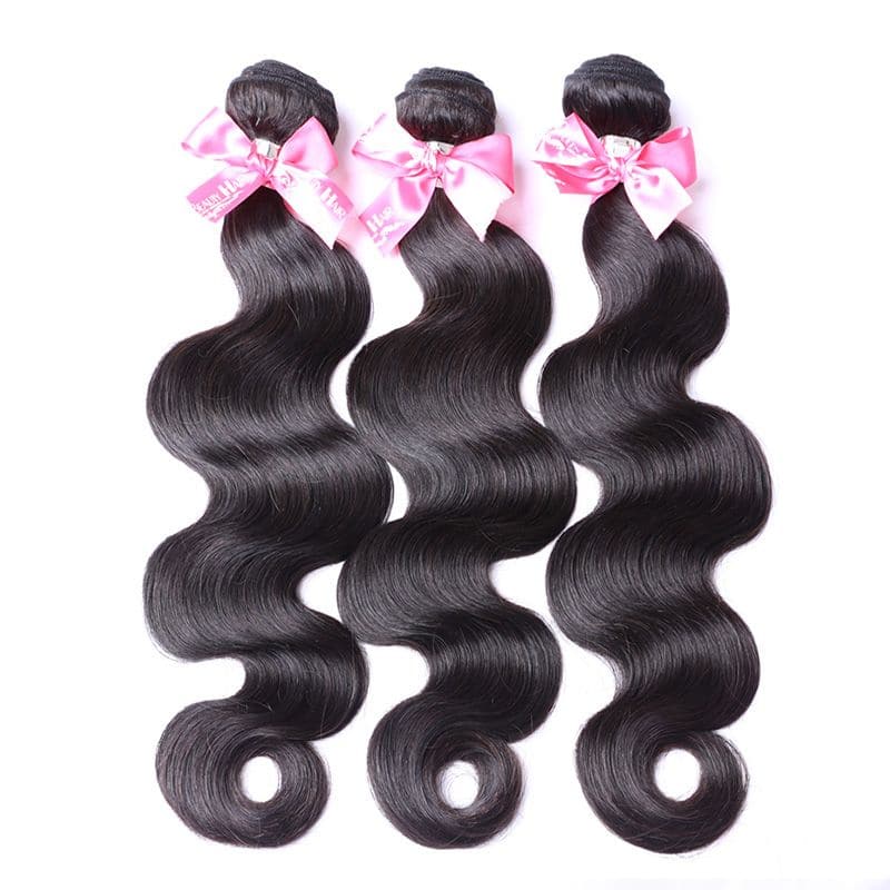 Lots de cheveux humains ondulés avec dentelle frontale 13x4