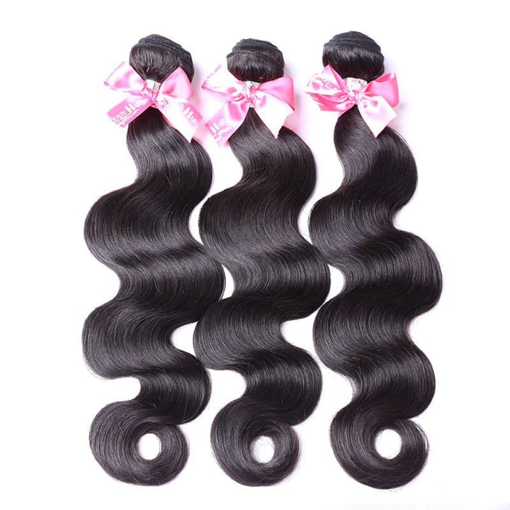 Lots de cheveux humains ondulés avec dentelle frontale 13x4