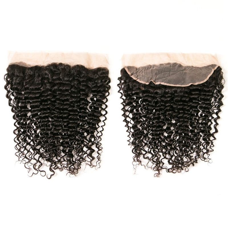 Lots de cheveux humains crépus bouclés avec dentelle frontale 13x4