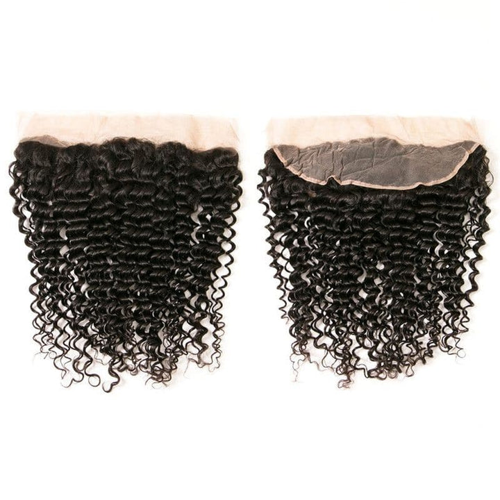 Lots de cheveux humains crépus bouclés avec dentelle frontale 13x4