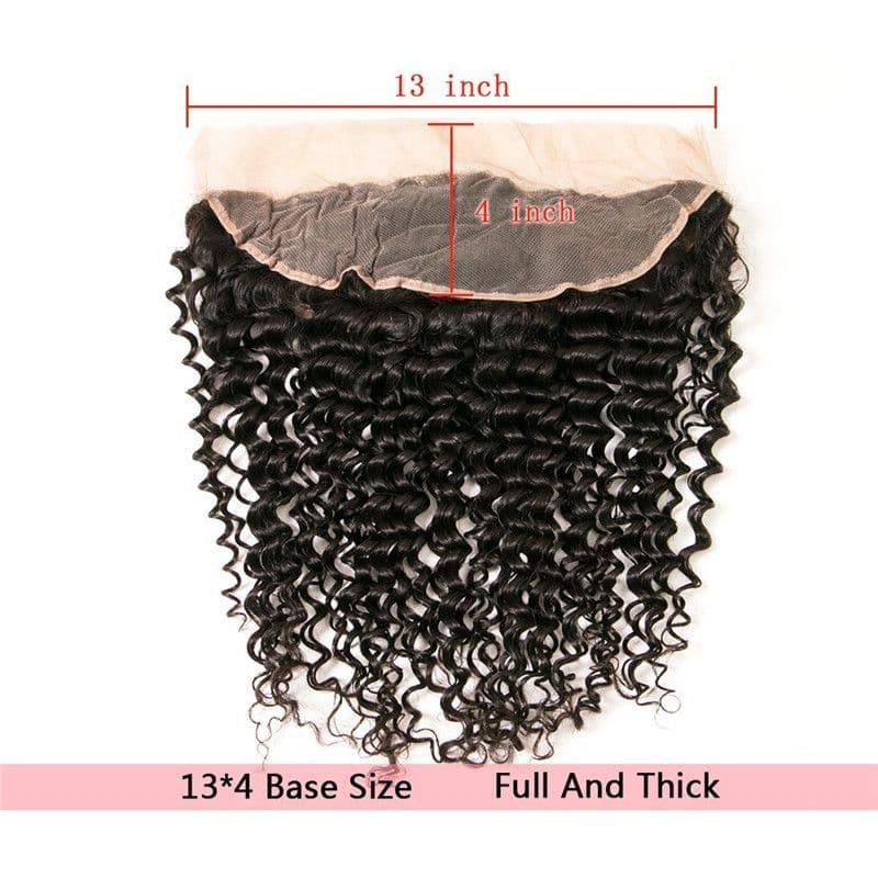 Lots de cheveux humains crépus bouclés avec dentelle frontale 13x4