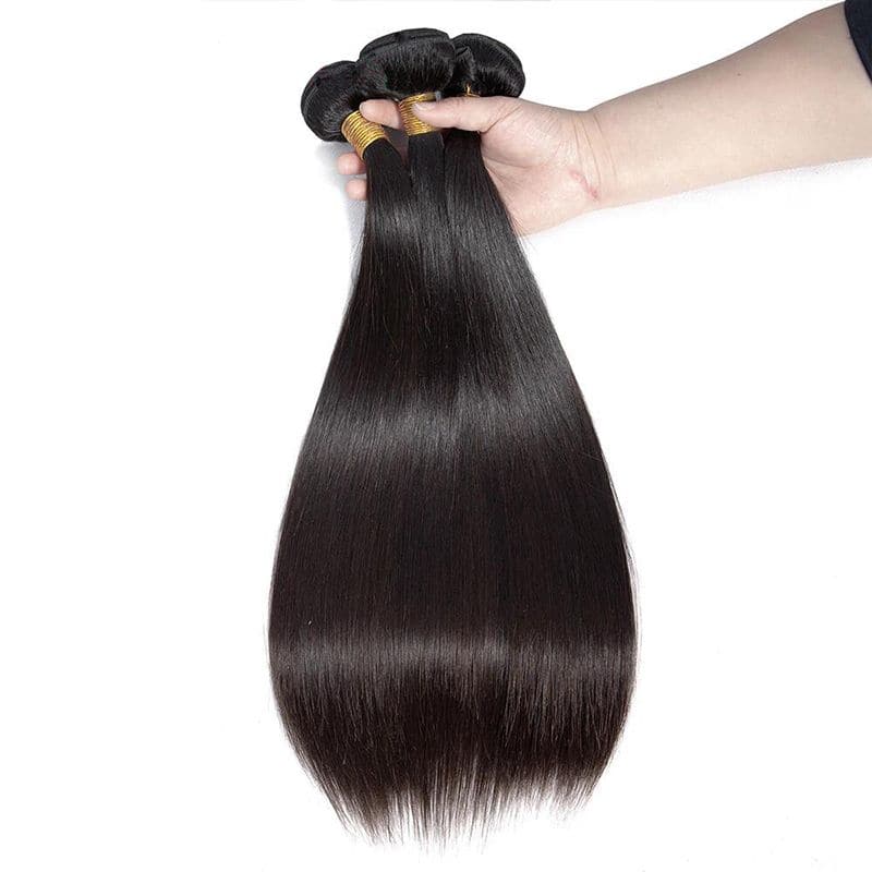 Bundles With 4x4 & 5x5 Lace Closure Silky Straight Human Hair