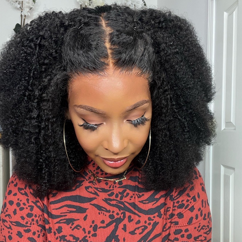 Perruque Lace Front HD 13x6 Afro Kinky Curly pré-épilée TBAF01