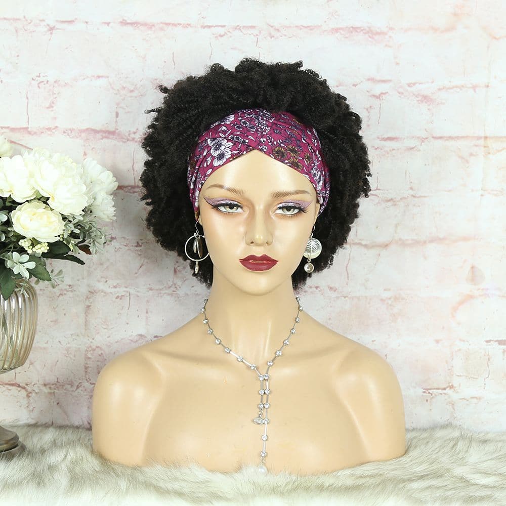 Headband Wig Afro Kinky Curly Human Hair4