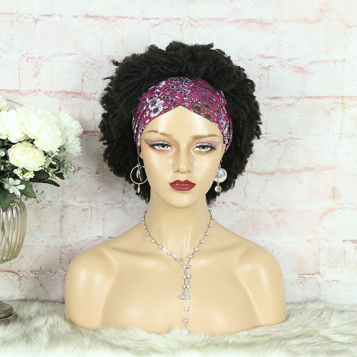 Headband Wig Afro Kinky Curly Human Hair4