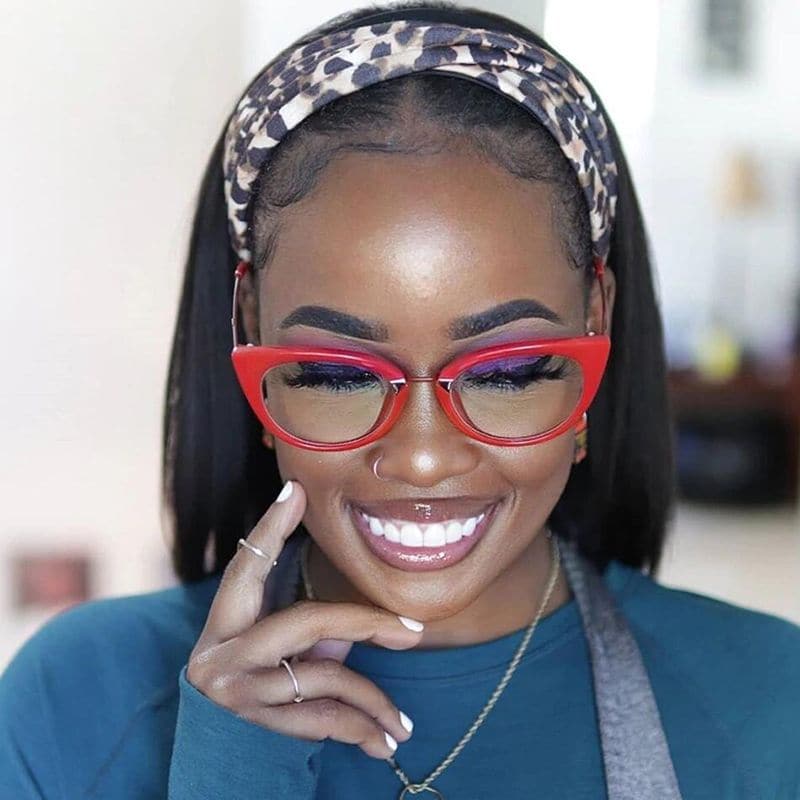 Headband Wig BOB Silky Straight Human Hair3