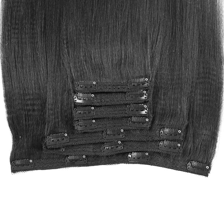 Extensions de cheveux à clipser, cheveux humains brésiliens lisses et yaki clairs