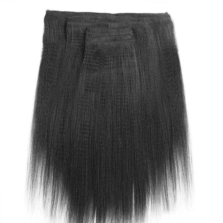 Extensions de cheveux à clipser, cheveux humains brésiliens lisses et yaki clairs